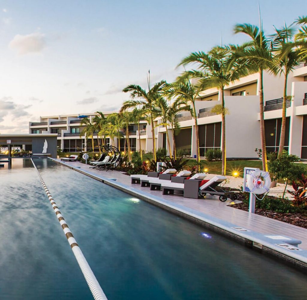 New development with pool in the Cayman Islands.